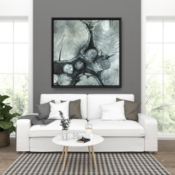Framed 36 x 36 - Textured wooden logs