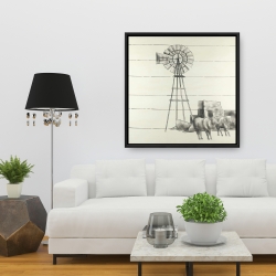 Framed 36 x 36 - Vintage old texas windmill
