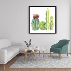 Encadré 36 x 36 - Quatre petits cactus