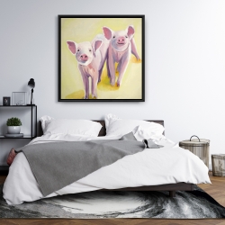 Encadré 36 x 36 - Deux cochons souriant