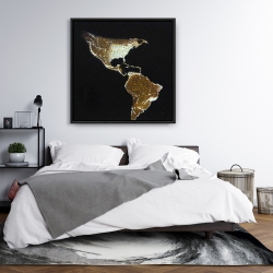 Framed 36 x 36 - American continent at night