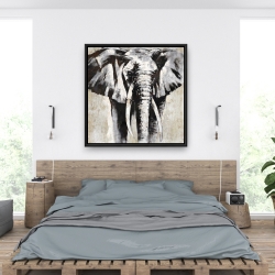 Encadré 36 x 36 - éléphant en beige