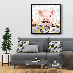 Framed 36 x 36 - Little disguised pig