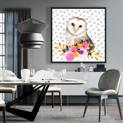Framed 36 x 36 - Beautiful owl