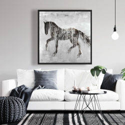 Encadré 36 x 36 - Silhouette brune de cheval