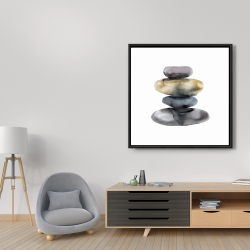 Framed 36 x 36 - Hot stones