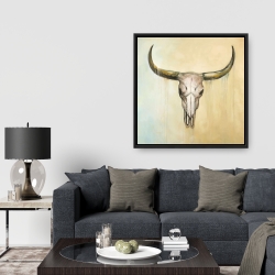 Framed 36 x 36 - Cow skull