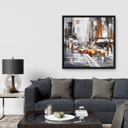 Encadré 36 x 36 - Rue de ville abstraite avec taxis jaunes
