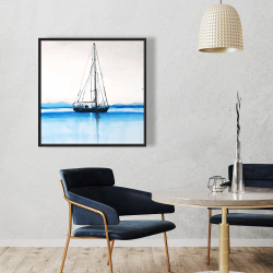 Framed 36 x 36 - Sailboat on a calm water