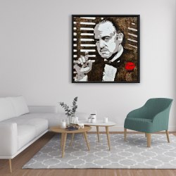 Framed 36 x 36 - Black and white the godfather