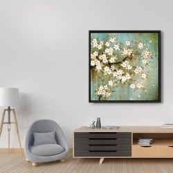 Framed 36 x 36 - White cherry blossom
