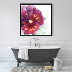 Framed 36 x 36 - Blossoming orchid with wavy petals