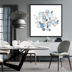 Framed 36 x 36 - Round pebbles