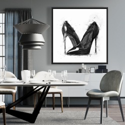 Framed 36 x 36 - Black high heels shoes