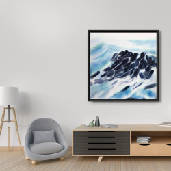 Encadré 36 x 36 - Vagues de la mer avec des éclats de peinture