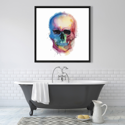Encadré 36 x 36 - Crâne coloré aquarelle