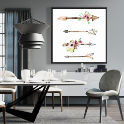 Framed 36 x 36 - Arrowheads and flowers