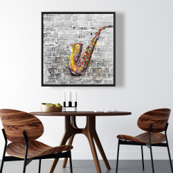 Encadré 36 x 36 - Graffiti d'un saxophone
