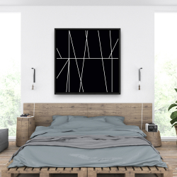 Encadré 36 x 36 - Rayures blanches sur fond noir