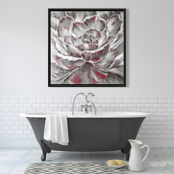 Encadré 36 x 36 - Fleur rouge et grise