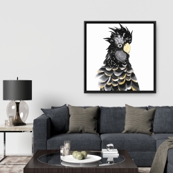 Framed 36 x 36 - Red-tailed cockatoo parrot