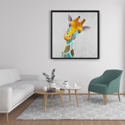 Encadré 36 x 36 - Girafe colorée