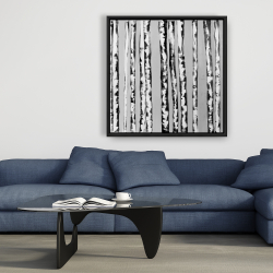 Encadré 36 x 36 - Bouleaux noir et blanc