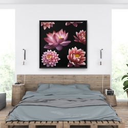 Encadré 36 x 36 - Motif de fleur de lotus
