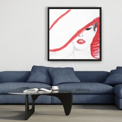 Encadré 36 x 36 - Femme avec un chapeau d'été