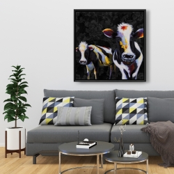 Framed 36 x 36 - Two funny cows victorian