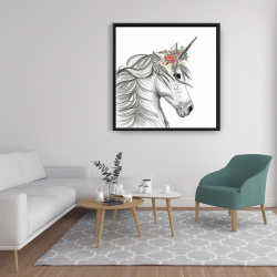 Framed 36 x 36 - Magic unicorn
