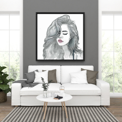 Framed 36 x 36 - Beautiful female hair