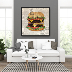 Encadré 36 x 36 - Cheeseburger double tout garni style vintage