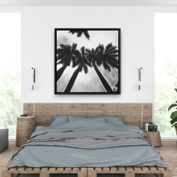 Framed 36 x 36 - Monochrome palm trees