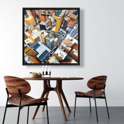Framed 36 x 36 - High top view of buildings in new york