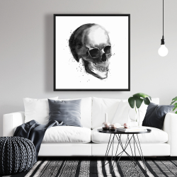 Encadré 36 x 36 - Crâne noir et blanc