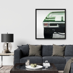 Framed 36 x 36 - Classic dark green car