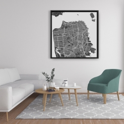 Framed 36 x 36 - San francisco city plan