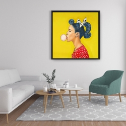 Encadré 36 x 36 - Femme rétro avec queue de cheval
