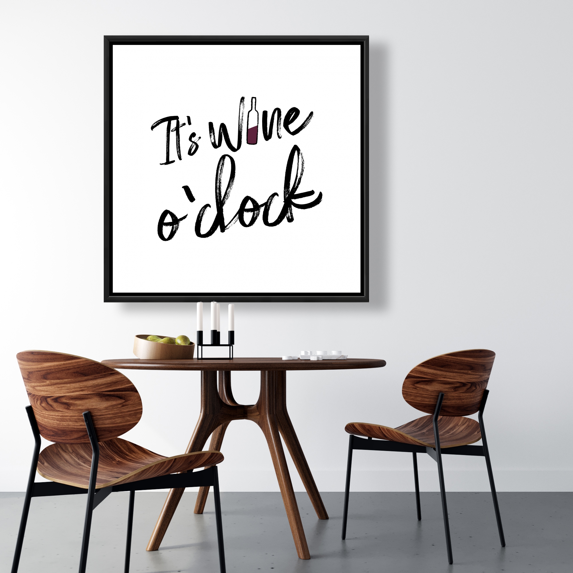 Framed 36 x 36 - It's wine o'clock ii