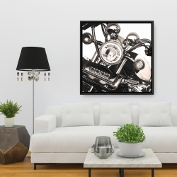 Framed 36 x 36 - Realistic sepia motorcycle 