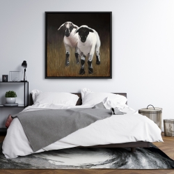 Framed 36 x 36 - Two lambs