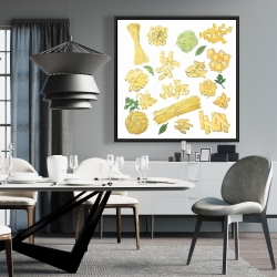 Framed 36 x 36 - Various kind of pasta