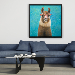 Framed 36 x 36 - Lovable llama