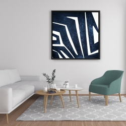 Framed 36 x 36 - Blue labyrinth