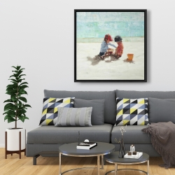 Encadré 36 x 36 - Fillettes à la plage