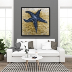 Encadré 36 x 36 - étoile de mer bleu