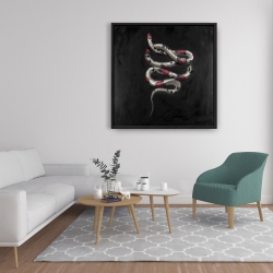 Framed 36 x 36 - Snake flowers