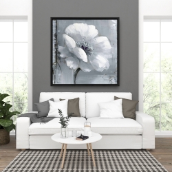 Encadré 36 x 36 - Fleurs grises et blanches