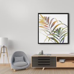 Encadré 36 x 36 - Feuilles de palmiers tropicaux à l'aquarelle